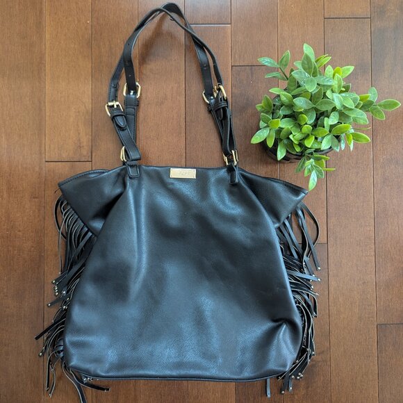 BCBG Y2K FRINGE LEATHER TOTE BAG - Picture 1 of 3